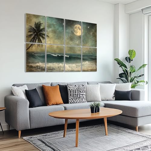 8 Pack de Paneles Acústicos Artísticos con Diseño Mar y Playa, Absorben Sonido, Autoadhesivos, para Estudios y Oficinas, 48"x32" miniatura 6