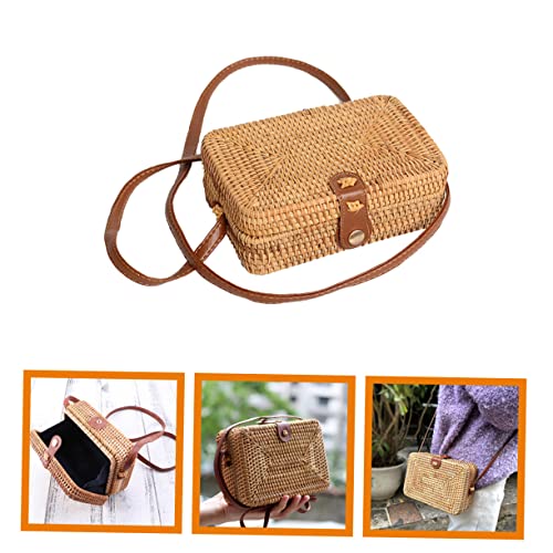 DOITOOL Bolsa De Vime Bolsa De Vime Bolsa Carteiro Para Mulheres Crossbody Bolsa Bolsa Boho Com Clut