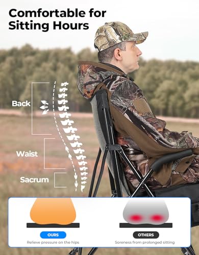 KEMIMOTO-Portable-Lightweight-Folding-Camping-Chair-4-Legs-Adjustable-Height-300lbs-Capacity-Comfortable-Breathable-Stable-Seats-for-Outdoor-Hiking