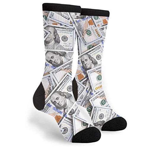 American One Hundred Us Dollars Cash Socks Men s Women s Novelty Crew Socks Funny Crazy Money Socks Gift