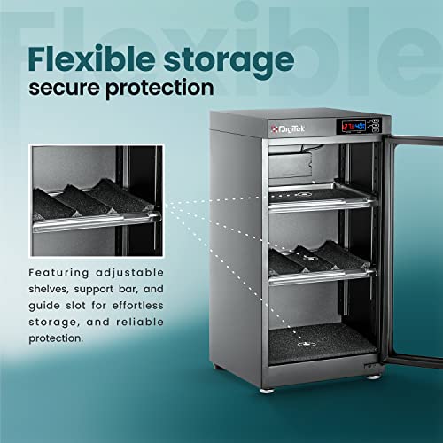 Image of Digitek AD 55S 55 Liters Capacity Digital Display Dry Cabinet with Humidity Controller (Black)