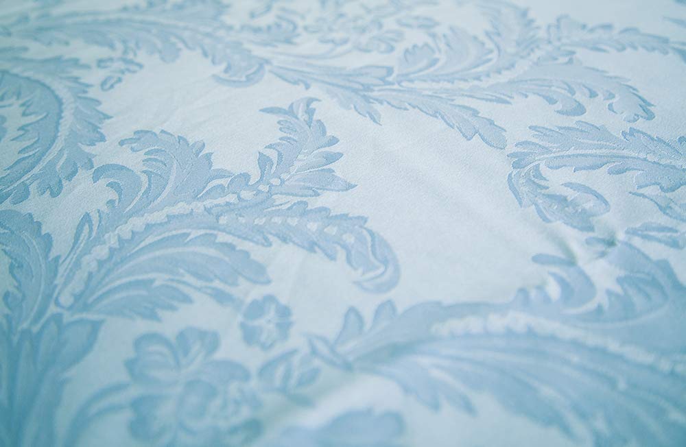 Decor Essentials Damask Tablecloth Table Linen Wedding Events Parties Decorations (Pale Blue, 90" x 90" Square)