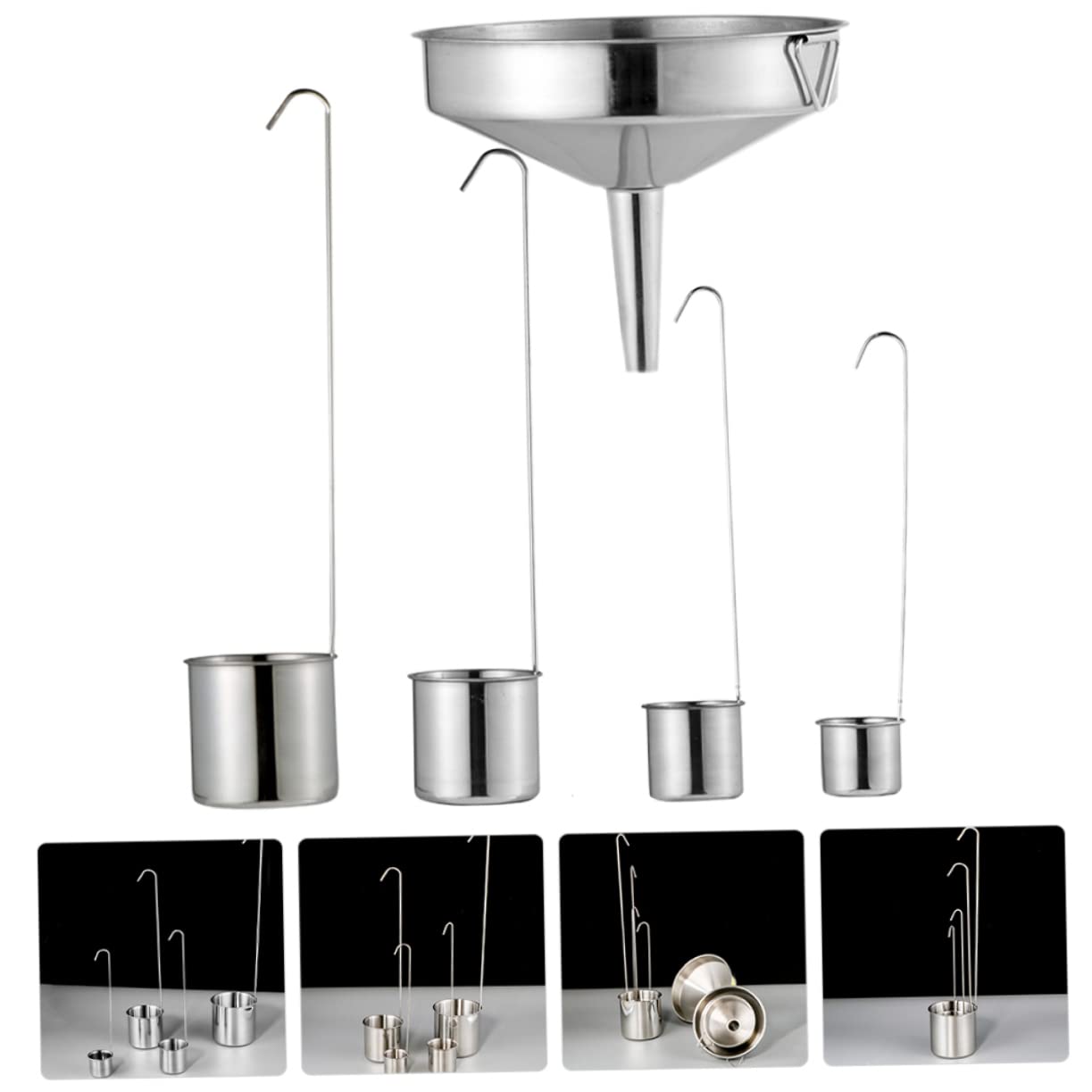 Cabilock 1satz Trichter Mit Löffeln Multifunktionale Küchenhilfe Für Öl Wein Und Saucen Praktischer -trichter Mit Langem Griff Für Flaschen Und Gläser