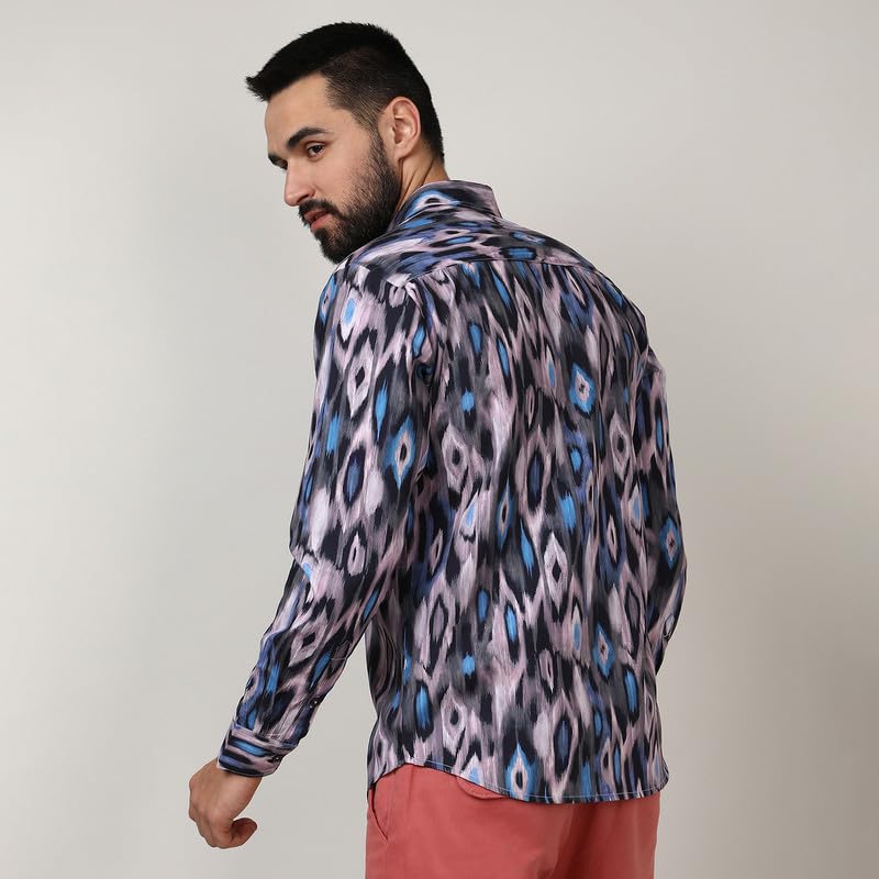 Image of CAHOOT Men's Twisted Crease Shirt for Casual Wear | Spread Collar | Long Sleeve | Button Closure | Shirt Crafted with Comfort Fit for Everyday Wear