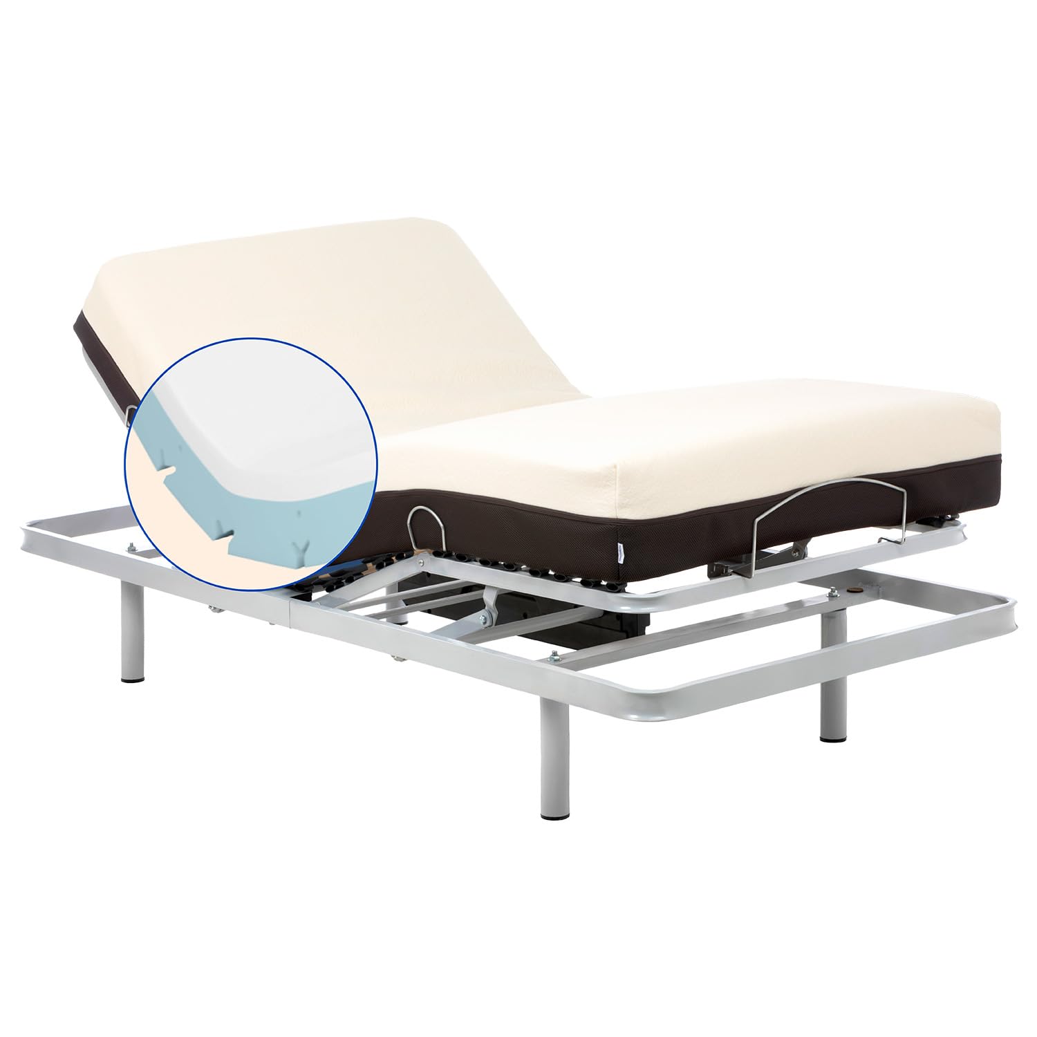 Geriafy Cama articulada con colchón Cotton V6 Remote 105x190 cm | Mando inalámbrico, colchón de 20 cm, funda de algodón, estructura reforzada