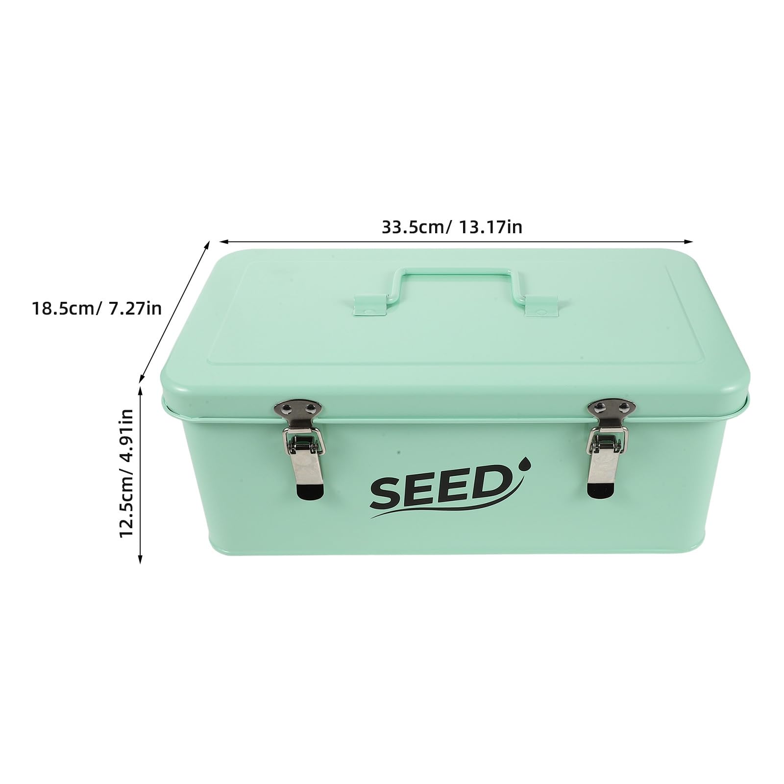Toddmomy Caja para Paquetes de Semillas con separadores - Organizador de 4 Compartimentos con asa - Contenedor para la colección de Semillas de Plantas y Flores (Verde Claro)