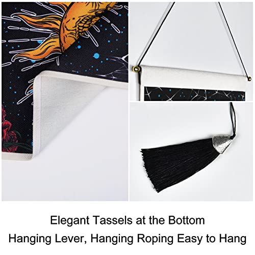 Boniboni Pack Of 2 Tarot Card Tapestry Moon And Sun Tarot Tapestry Skull Floral Tapestry Psychedelic Spider Insect Tapestries Trippy Celestial Tapestry Wall Hanging For Room(13.8 X 19.7 Inches) #TOP5