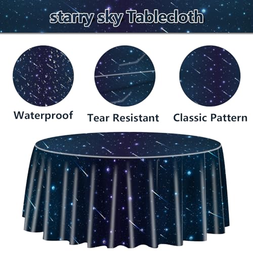 Nappe de l'Espace protégeant la table ronde d'anniversaire Galaxy - 8