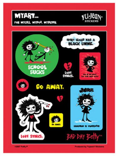 Puffy P - Bad Day Betty - Multi Pack of 10 Mini Stickers/Decals