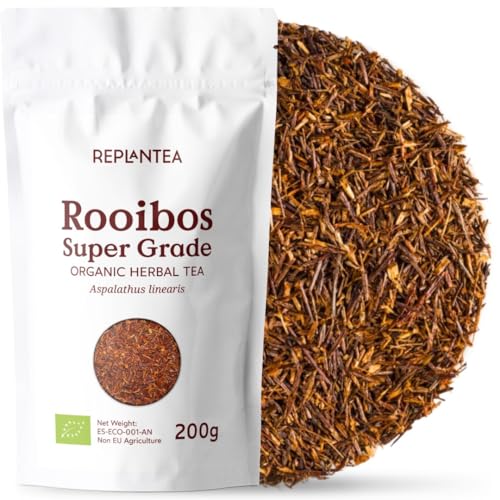 REPLANTEA Organic Rooibos Tea Loose Leaf 200g (100 Cups) | Super Grade African Red Bush Tea