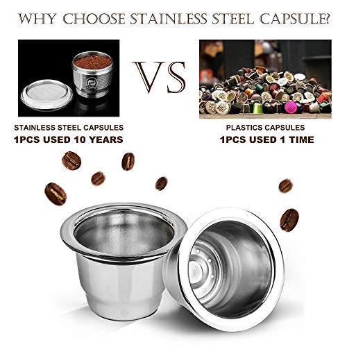 Anself Cápsulas de café reutilizáveis em aço inoxidável Filtro de xícara para cápsulas de café reuti