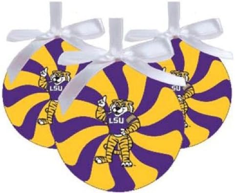 NCAA LSU Tigers Peppermint Christmas Ornaments