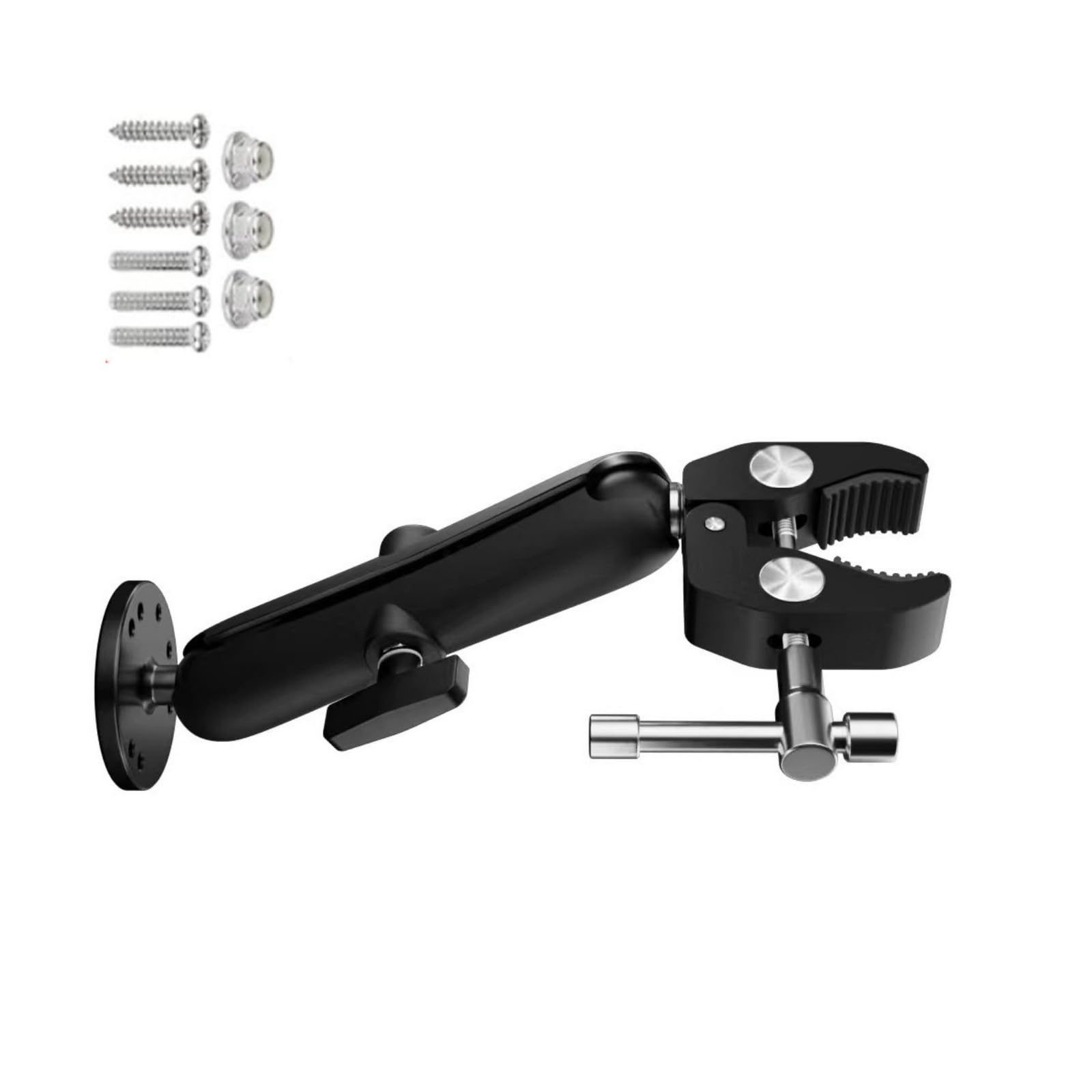 MINGLEA Marine Aluminum Trolling Motor Stabilizer Mount for Kayaks Pontoon Boats 360 Adjustable for 0.6" to 2" Rail