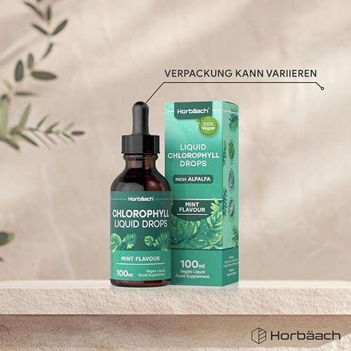 Chlorophyll Tropfen 100ml aus reinem Alfalfa | Vegane Chlorophyll Liquid | Hochdosiert & ohne Konservierungsstoffe | Horbaach