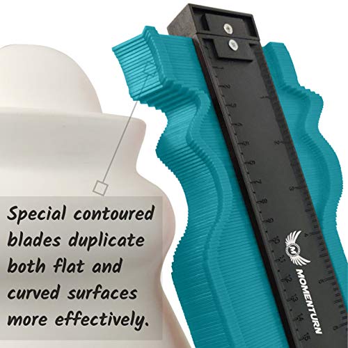 Momenturn Ezgauge Master Angle Gauge -Super Contour Adjustable Molding Tracer Tool For Cutting Odd Shapes -Instant Template Quickgauge For Curved Trim, Laminate Floor Outline, Tiles, Woodworking Jig - Thumbnail 3