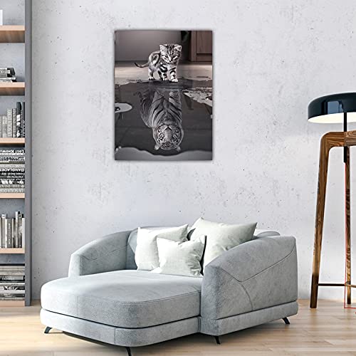 Pangoo Art Inspirational Wall Art Cat Mindset Is Everything Positive Canvas Poster Print Artwork Painting Pictures Motivational Art Quotes Office Study Wall Decor Artwork 12X16 Inch Easy To Hang #TOP3