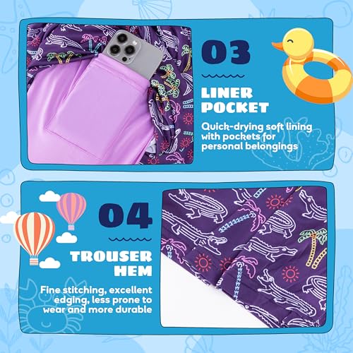 Short de bain garçon extensible et doublé pour éviter les brûlures du sable - 5
