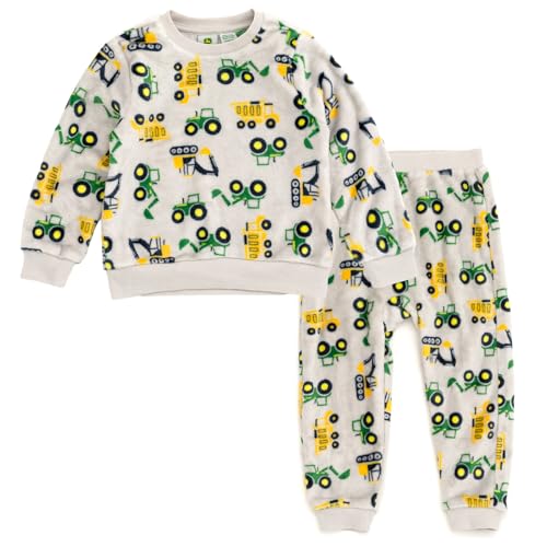 John Deere Trucks Woobie Pullover Sweatshirt and Jogger Pants Outfit Set Newborn to Little Kid Sizes (0-3 Months - 5)