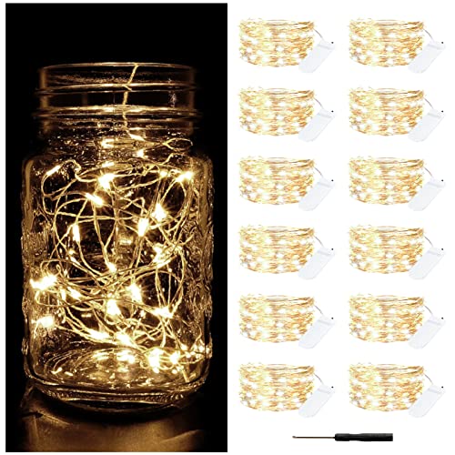 Bexdir 12 Packs Warm White Fairy Lights, Bright Fairy Lights ...