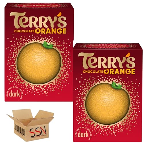Terrys Chocolate Orange Dark Ball 145g Dark chocolate flavoured with real orange oil By SSN Spark Systems Network (Pack of 2)