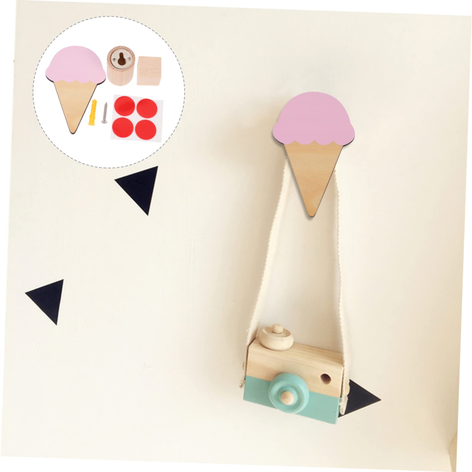 MAGICLULU 8juegos Ganchos De Pared Decorativos Forma De Helado Para Adhesivos y Prácticos Para Colgar Ropa y Accesorios Habitaciones Infantiles y Baños