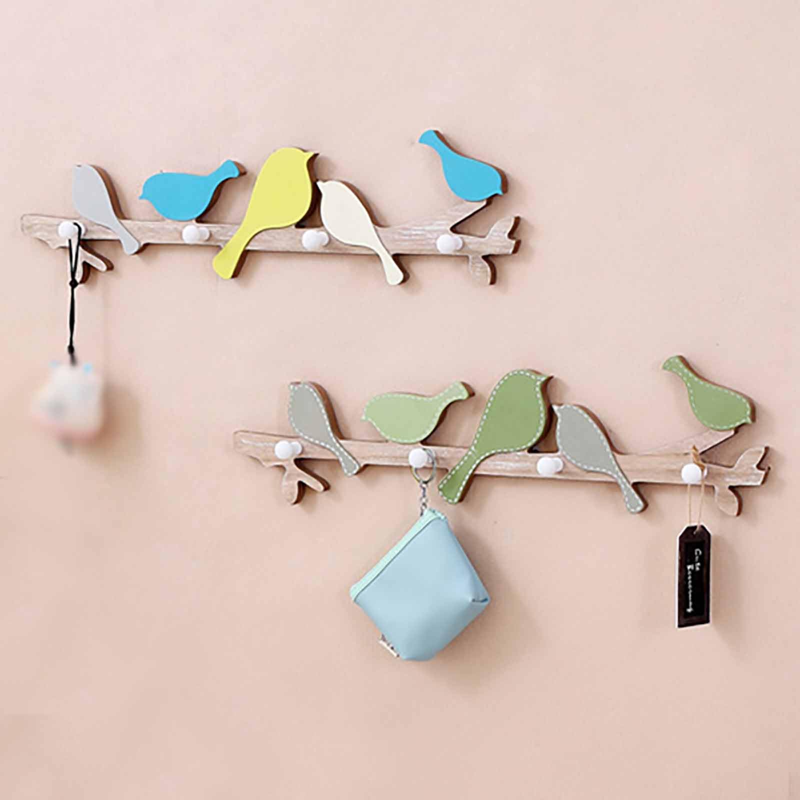 Ganchos para abrigos para montar en la pared, perchero creativo y moderno, gancho de almacenamiento de entrada, ganchos de fila de madera, ganchos para colgar bata y toalla, 2 piezas