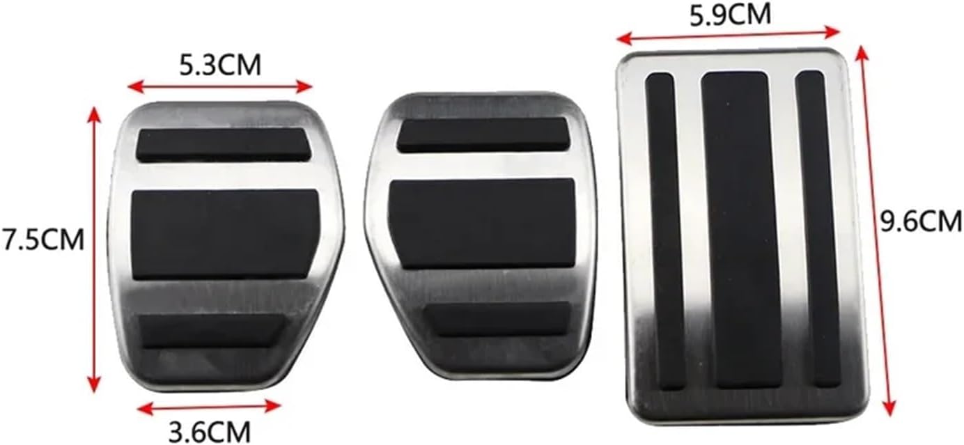 Car Pedal Pads AT MT Car Pedals Compatible For Peugeot 508 Compatible For Citroen C5 2012-2014 C6 Stainless Steel Accelerator Clutch Brake Pedal Cover Accessories(3Pcs MT)