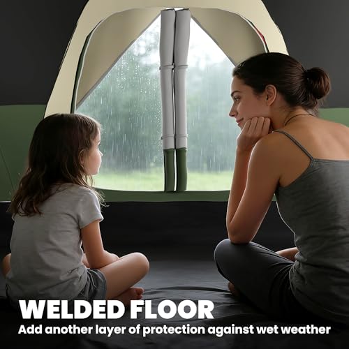 Outsunny 2 Bedroom Camping Tent for 6-8 Person, Large Family Tent with 2000mm Waterproof Rainfly and Screen Panels, Portable with Bag, for Fishing Hiking Festival image 1
