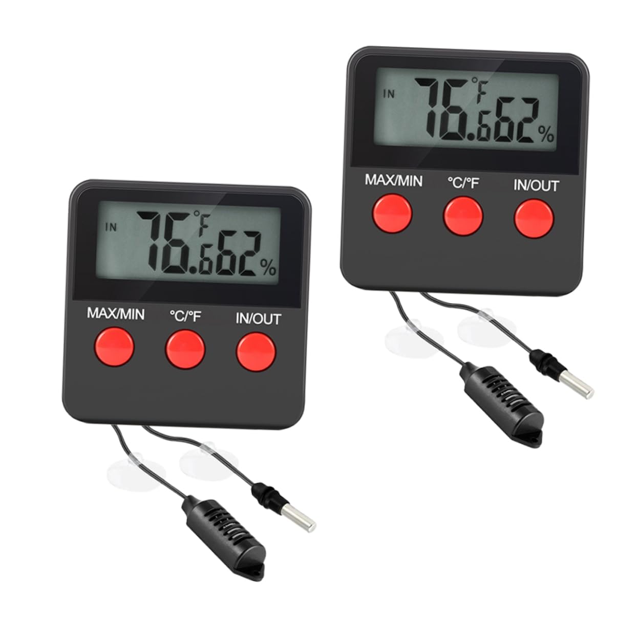 2sets Digital Thermohygrometer for Reptile Tank Snake Lizard Accessories Indoor Thermometer Display for Egg Incubator
