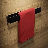 Valero® Handtuchhalter ohne Bohren in elegantem Schwarz Matt 37cm lang - Perfektes Bad Zubehör für Gästehandtuchhalter & als Handtuchstange ohne Bohren