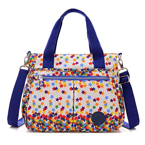 Sac à main en nylon imperméable bandoulière amovible étoiles colorées