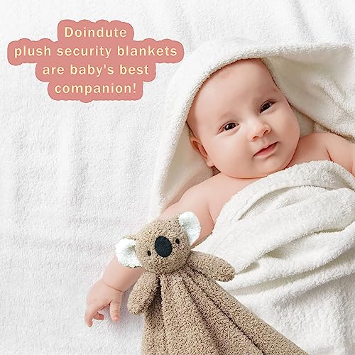 Image of Baby Brown Koala Soft Stuffed Animal Security Blanket, Plush Koala Character Lovey Blanket, Baby Shower /Nursery Gift, Newborn Infant Toddler Snuggle Blankie for Boys Girls, 14 Inches