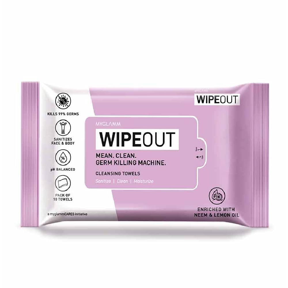 MyGlamm WIPEOUT Cleansing Towels-10Nos