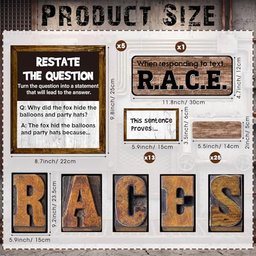 Pasimy 49 Pcs Races Writing Strategy Decorations Industrial Chic Cutouts with Sentence Beginning Classroom Writing Process Bulletin Board Decor for Elementary Home School Classroom Wall Decoration - Image 2