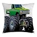 ABAKUHAUS Autos Funda para Almohada, Camioneta Monstruo Gigante con Grandes Neumáticos Suspensión Rueda Extrema Estampa, Apto para Uso en Interiores y Exteriores Colores Firmes, 60 x 60 cm, Verde