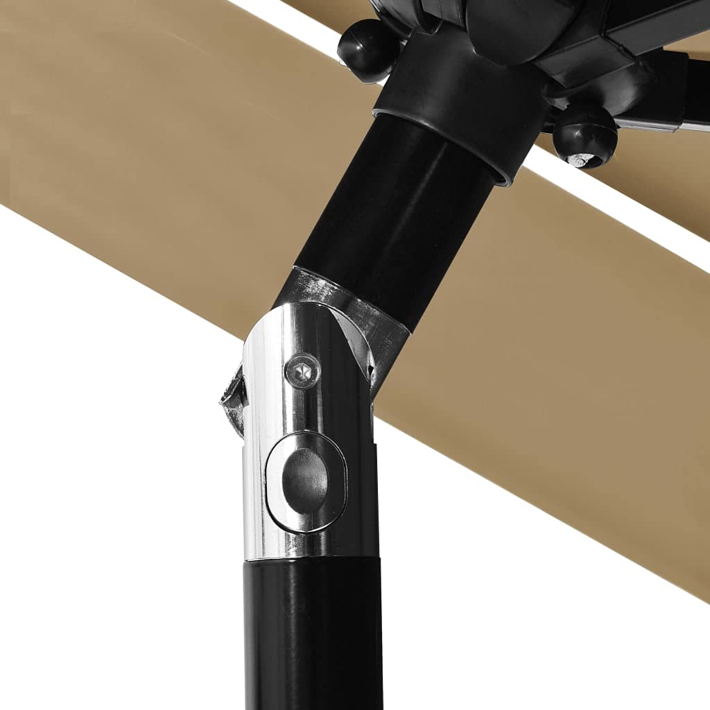 vidaXL 3-poziomowy parasol na aluminiowym słupku, taupe, 2,5 m