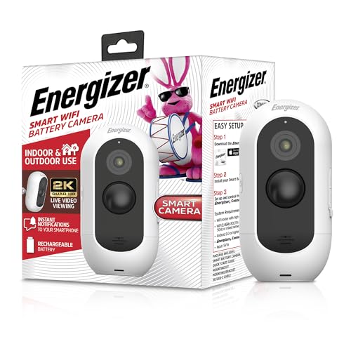 Energizer Smart 2K Outdoor Battery Security Camera, Wireless, Rechargeable, Weather-Resistant, Live View, 2-Way Audio, Night Vision, Motion Alerts, Hub-Free Wi-Fi, Remote Access, Records Video/Audio - image 1