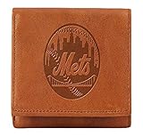 MLB New York Mets Embossed Genuine Cowhide Leather Trifold Wallet