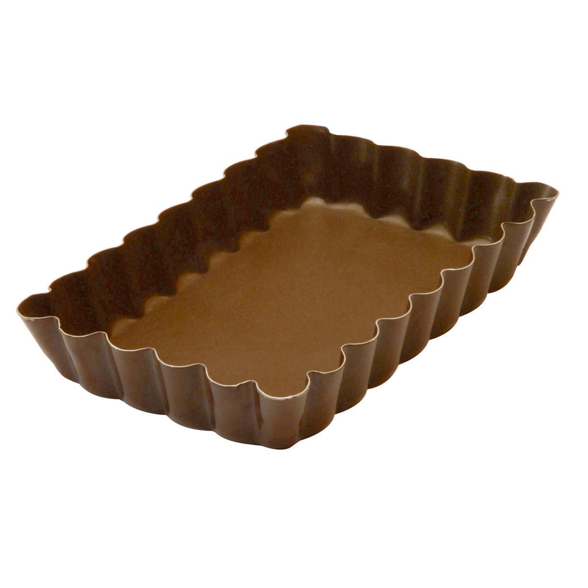 Gobel Moule à Tartlette Rectangulaire Cannelée – Fond Fixe – 12 x 7,5 cm