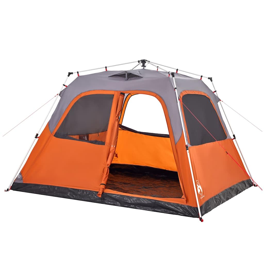 Tenda familiare a cupola per persone, blu, rilascio rapido, impermeabile, portatile, ideale per campeggio, avventure all'aria aperta
