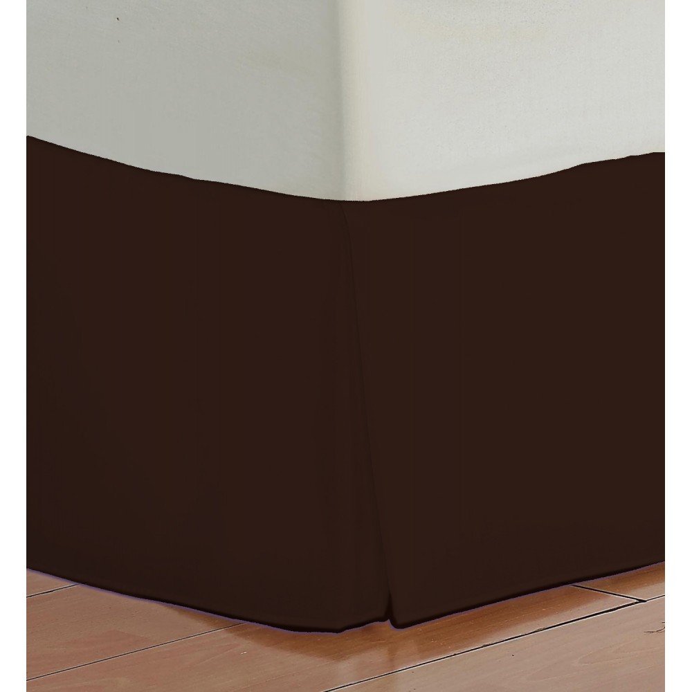 400 Thread Count Both Pattern Solid / 1 Piece Bed Skrit 12 Inch Fall 100% Egyptian Cotton and Color ( Cal- King, Solid, Chocolate)