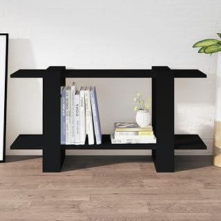 LLEZKBR Estantería y estantería de pie, color negro, 100 x 30 x 51 cm, madera de ingeniería