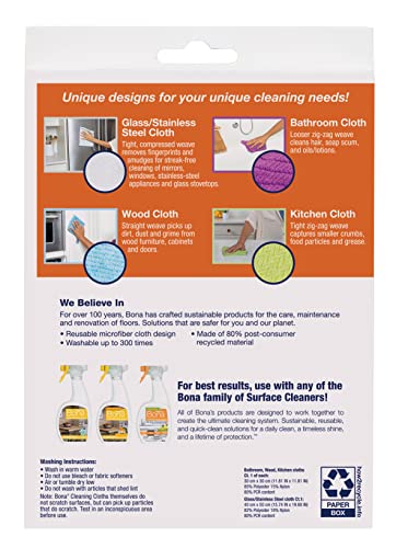 Image of Bona Microfiber Cleaning Cloths Multipack