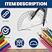 1InTheOffice Plastic Protractor 6 Inch, Protractor for Geometry, Clear Protractor, 180 Degrees, 6 Pack