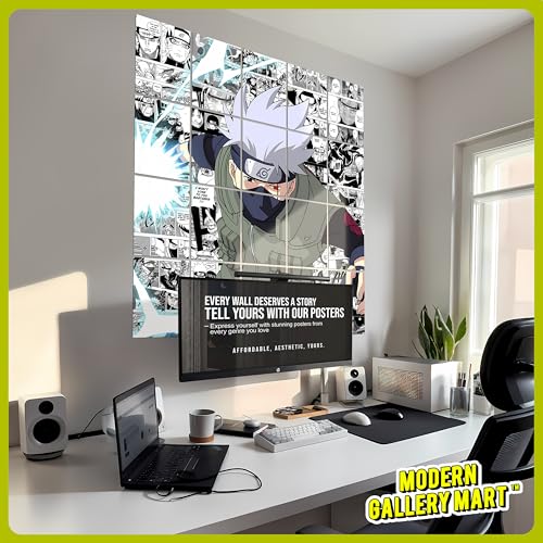 Image of MODERN GALLERY MART Pack of 20 Naruto Kakashi Hatake Manga Poster | A4 Size Anime Wall Art (8.3 x 11.7 inch) | Manga Posters with Glue Dots | Anime Poster for Bedroom, Living Room, Office