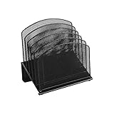 Staples Black Wire Mesh 5 Section Incline Sorter