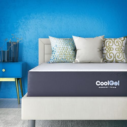 Cool Gel 10 Inch Queen Memory Foam Mattress Medium Firm, Memory Foam Mattress Queen Size Cooling, Made in the USA, 10' Depth with Pressure Relief, CertiPUR-US Certified No Fiberglass, CoolGel Bed