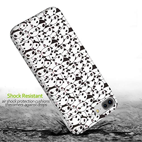 Zq-Link Cute Panda Case For Iphone 8 Plus, Lightweight Thin Flexible Soft Tpu Raised Edges Glossy Rubber Silicone Protective Phone Cover For Iphone 7 Plus And Iphone 8 Plus #TOP1