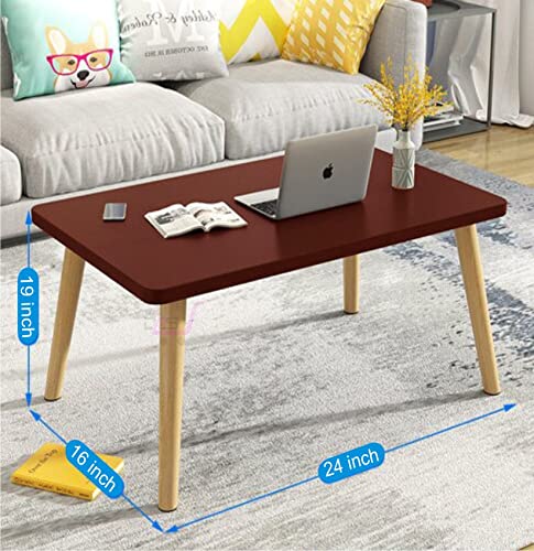 Image of BAS Brown Art Shoppee Engineered Wood Fold-able Rectangle Shaped Tea Coffee Breakfast and Laptop Table (Brown)