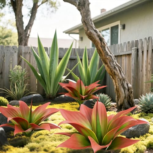 Agave réaliste avec base robuste ornement végétal plastique durable